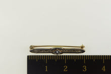 Load image into Gallery viewer, 14K Art Deco Amethyst Inset Filigree Bar Pin/Brooch Yellow Gold