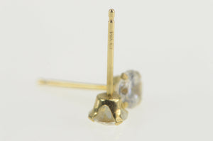 14K Round Solitaire Classic Simple Stud Earrings Yellow Gold
