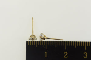 14K Round Solitaire Classic Simple Stud Earrings Yellow Gold
