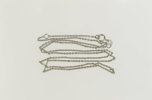 14K 1.2mm Classic Simple Cable Link Chain Necklace 18" White Gold