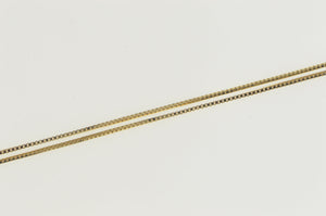 14K 0.6mm Squared Classic Link Box Chain Necklace 16.75" Yellow Gold