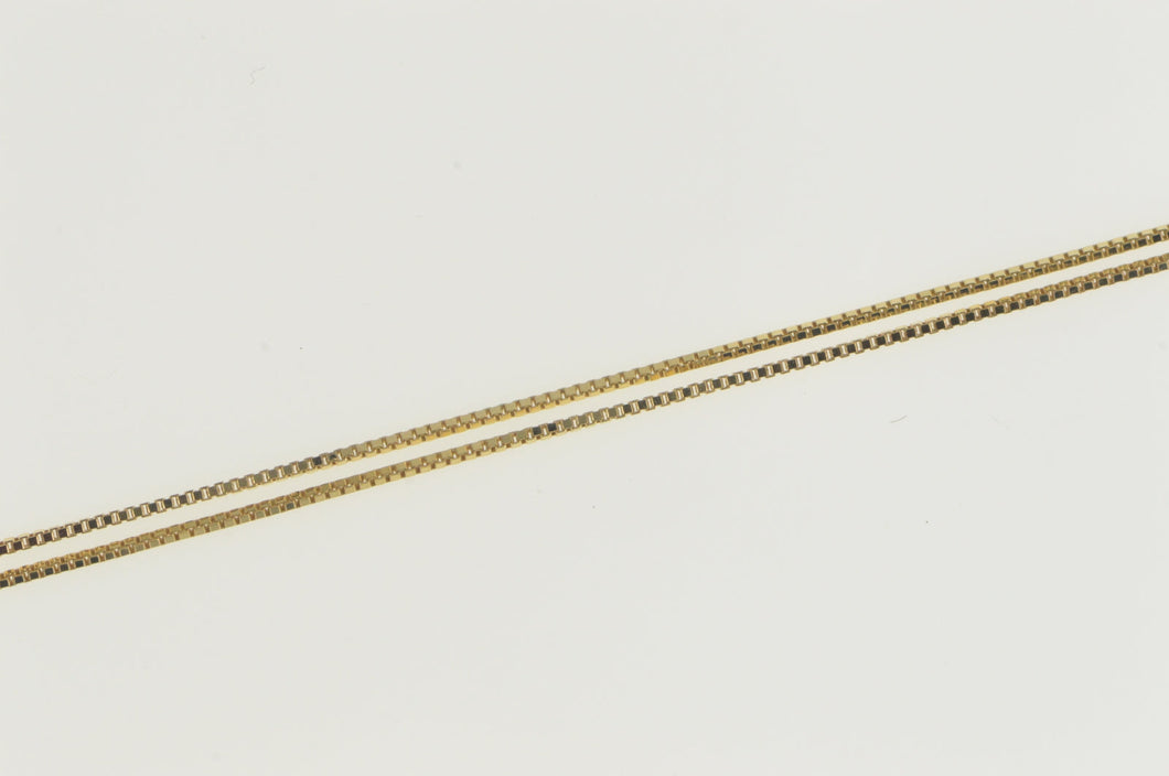 14K 0.6mm Squared Classic Link Box Chain Necklace 16.75