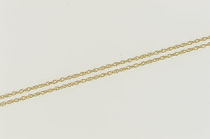 10K 0.6mm Cable Link Twist Spiral Chain Necklace 18" Yellow Gold