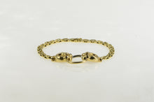 Load image into Gallery viewer, 14K Diamond Ruby Eyed Leopard Square Chain Bracelet 7.25&quot; Yellow Gold