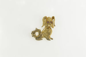 Sterling Silver Textured Les Bernard Retro Dog Terrier Pin/Brooch