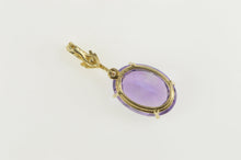 Load image into Gallery viewer, 14K Oval Amethyst Solitaire Classic Statement Pendant Yellow Gold