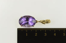 Load image into Gallery viewer, 14K Oval Amethyst Solitaire Classic Statement Pendant Yellow Gold