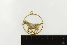 Load image into Gallery viewer, 14K 1960&#39;s Galloping Diamond Race Horse Medallion Charm/Pendant Yellow Gold
