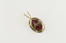 Load image into Gallery viewer, 14K Oval Almandine Garnet Solitaire Statement Pendant Yellow Gold