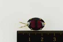 Load image into Gallery viewer, 14K Oval Almandine Garnet Solitaire Statement Pendant Yellow Gold