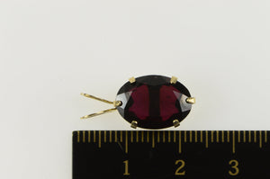 14K Oval Almandine Garnet Solitaire Statement Pendant Yellow Gold