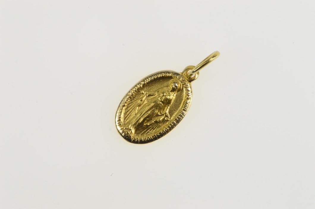14K Virgin Mary Mother of God Jesus Christian Charm/Pendant Yellow Gold