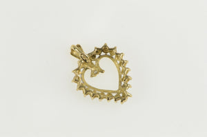10K Diamond Accent Classic Heart Love Symbol Pendant Yellow Gold