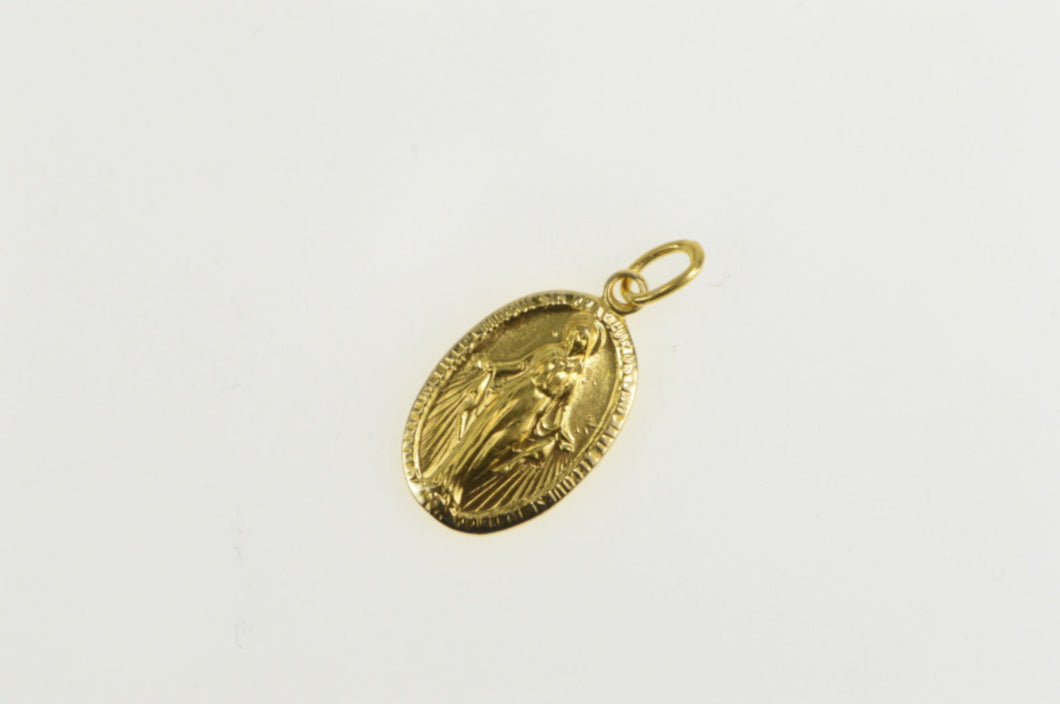 14K Virgin Mother Mary Christian Jesus Christ Charm/Pendant Yellow Gold