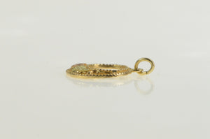 10K Black Hills Leaf Round Wreath Nature Motif Charm/Pendant Yellow Gold