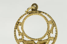 Load image into Gallery viewer, 10K Black Hills Leaf Round Wreath Nature Motif Charm/Pendant Yellow Gold