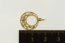 Load image into Gallery viewer, 10K Black Hills Leaf Round Wreath Nature Motif Charm/Pendant Yellow Gold
