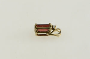 10K Emerald Syn. Garnet Diamond Accent Pendant Yellow Gold