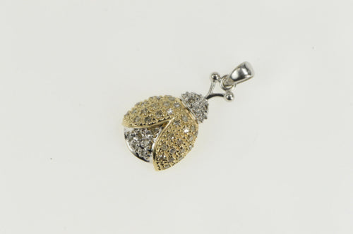 10K Pave Diamond Encrusted Lady Bug Beetle Charm/Pendant Yellow Gold