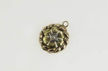Load image into Gallery viewer, 14K Diamond Retro Two Tone Flower Blossom Charm/Pendant Yellow Gold