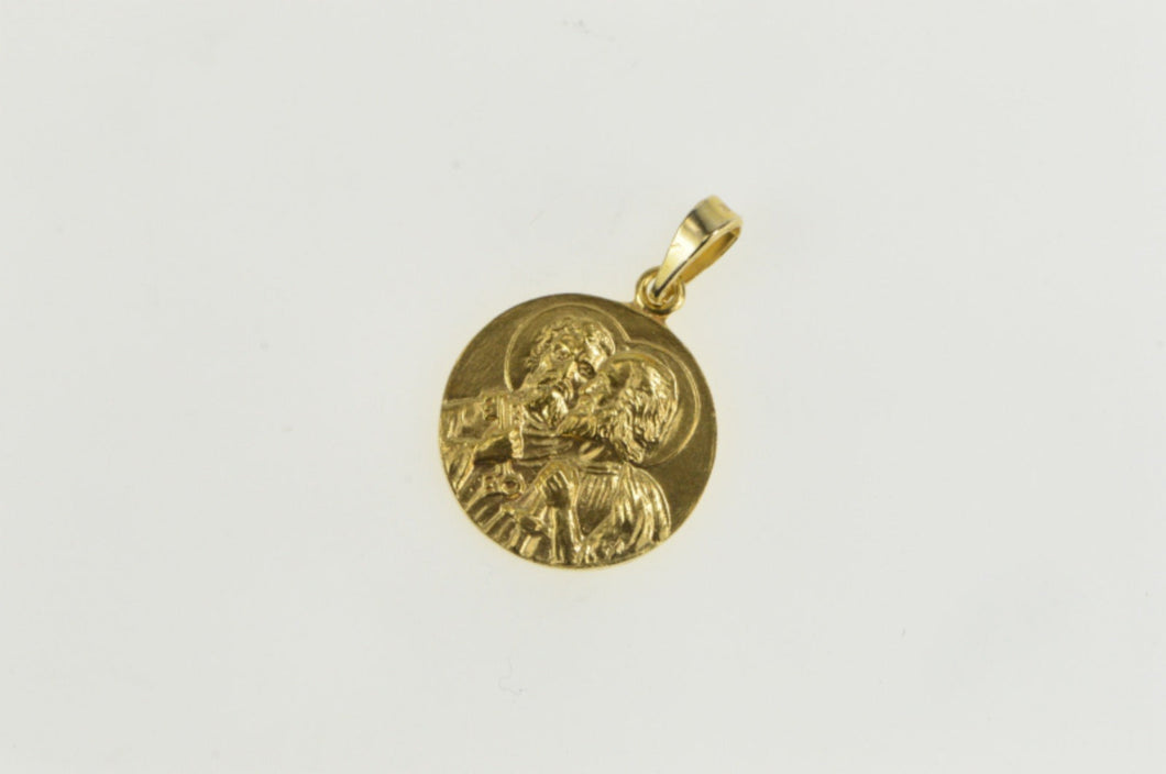 14K Catholic Patron Saint Christian Faith Charm/Pendant Yellow Gold