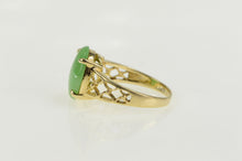 Load image into Gallery viewer, 14K Jadeite Retro Scalloped Lattice Statement Ring Yellow Gold