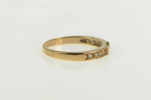 Load image into Gallery viewer, 14K Syn. Emerald Diamond Accent Stackable Band Ring Yellow Gold