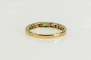 14K Syn. Emerald Diamond Accent Stackable Band Ring Yellow Gold