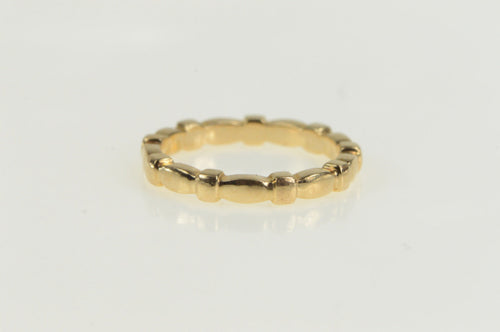 14K Scalloped Grooved Pattern Statement Band Ring Yellow Gold