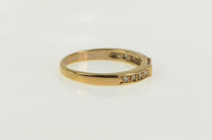 14K Emerald Syn. Ruby Diamond Stackable Band Ring Yellow Gold