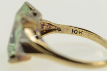 Load image into Gallery viewer, 10K 1940&#39;s Ornate Sim. Prasiolite Diamond Ring Yellow Gold