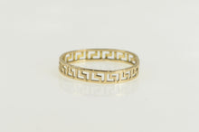 Load image into Gallery viewer, 14K 3.7mm Greek Key Wave Pattern Band Ring Yellow Gold