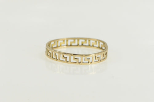 14K 3.7mm Greek Key Wave Pattern Band Ring Yellow Gold
