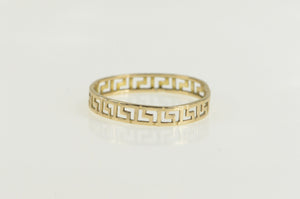 14K 3.7mm Greek Key Wave Pattern Band Ring Yellow Gold