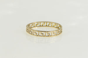 14K 3.7mm Greek Key Wave Pattern Band Ring Yellow Gold