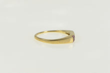 Load image into Gallery viewer, 14K Princess Ruby Inset Squared Band Ring Yellow Gold
