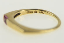 Load image into Gallery viewer, 14K Princess Ruby Inset Squared Band Ring Yellow Gold