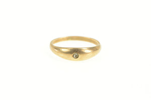 10K Victorian Diamond Inset Rounded Child's Ring Yellow Gold