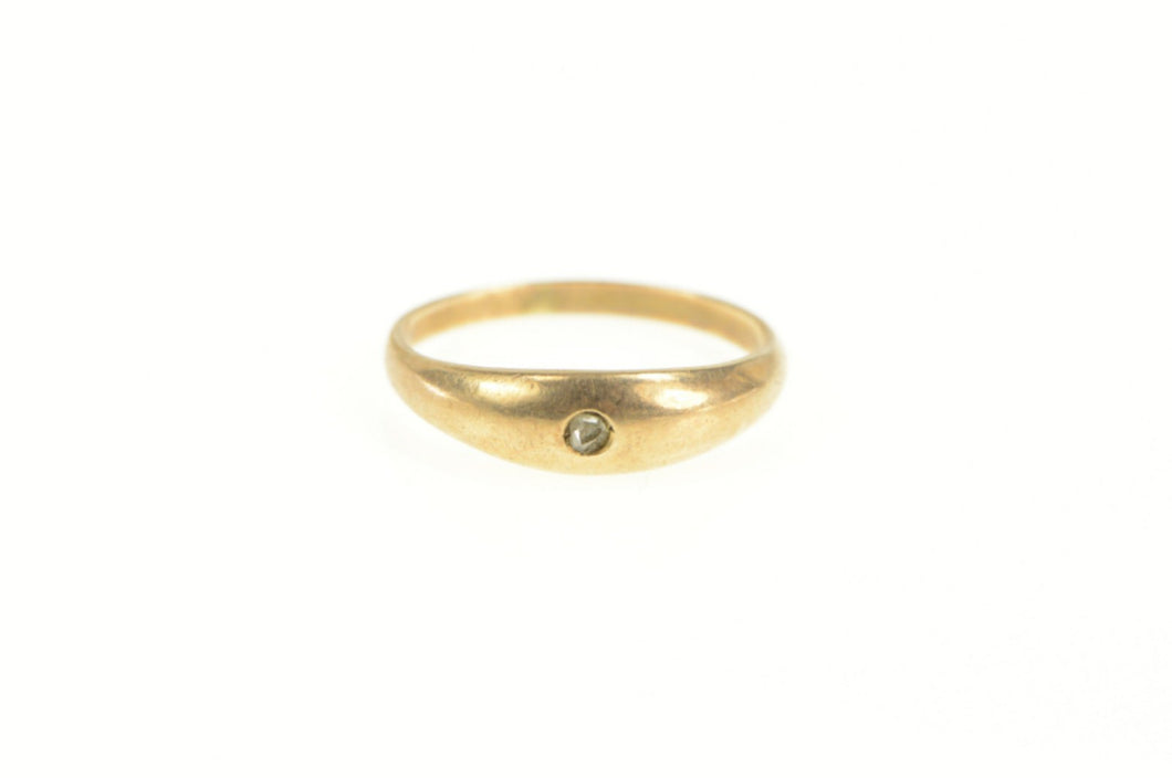 10K Victorian Diamond Inset Rounded Child's Ring Yellow Gold