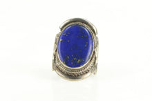 Load image into Gallery viewer, Sterling Silver Native American Lapis Lazuli Ornate Navajo Ring