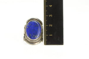 Sterling Silver Native American Lapis Lazuli Ornate Navajo Ring