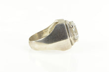 Load image into Gallery viewer, Sterling Silver Round Solitaire Chunky Squared Statement Ring
