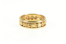 Load image into Gallery viewer, 14K Ornate Art Deco Heart Pattern Wedding Band Ring Yellow Gold