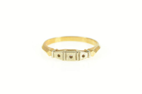 14K Vintage NOS 1950's Wedding Band Setting Ring Yellow Gold