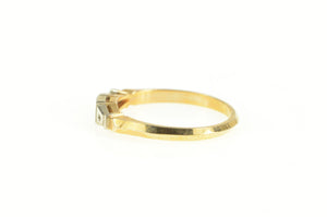 14K Vintage NOS 1950's Wedding Band Setting Ring Yellow Gold