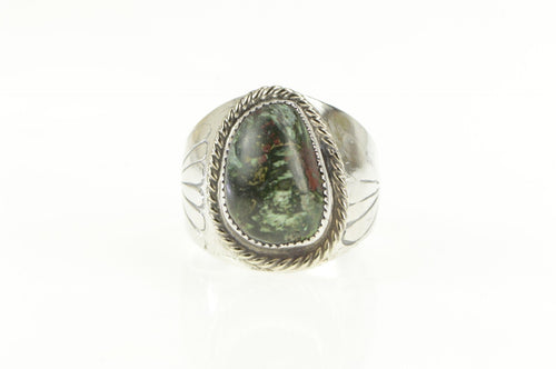 Sterling Silver Navajo Bloodstone Native American Men's Ring