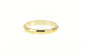 14K Squared Pattern 2.5mm Stackable Band Ring Yellow Gold