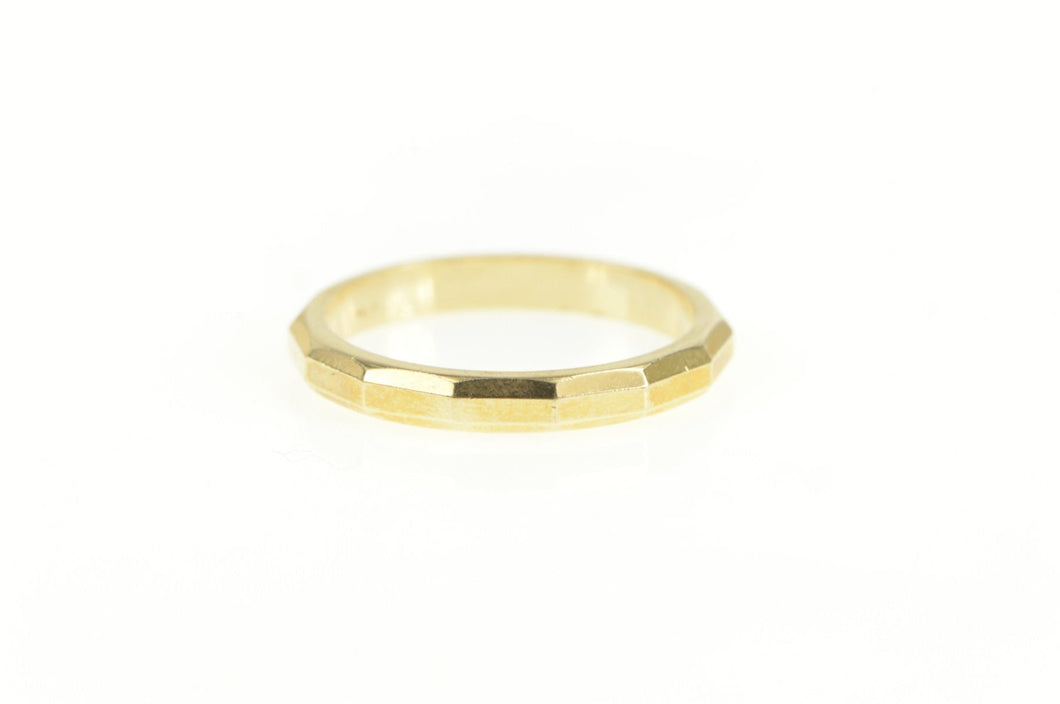 14K Squared Pattern 2.5mm Stackable Band Ring Yellow Gold