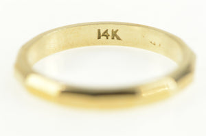 14K Squared Pattern 2.5mm Stackable Band Ring Yellow Gold