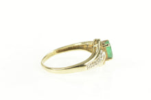 Load image into Gallery viewer, 10K Oval Natural Emerald Diamond Accent Bypass Ring Yellow Gold